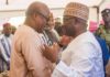 Vice-President Dr Bawumia and John Mahama at the adua of the Chief Imam’s sister