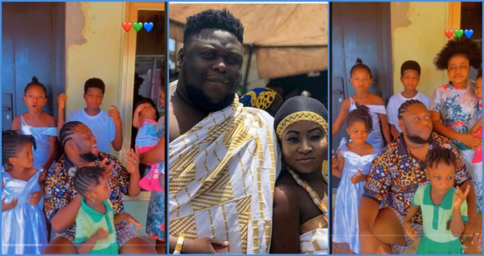 Ghanaian actor Oteele and his kids Photo Source: oteeletv